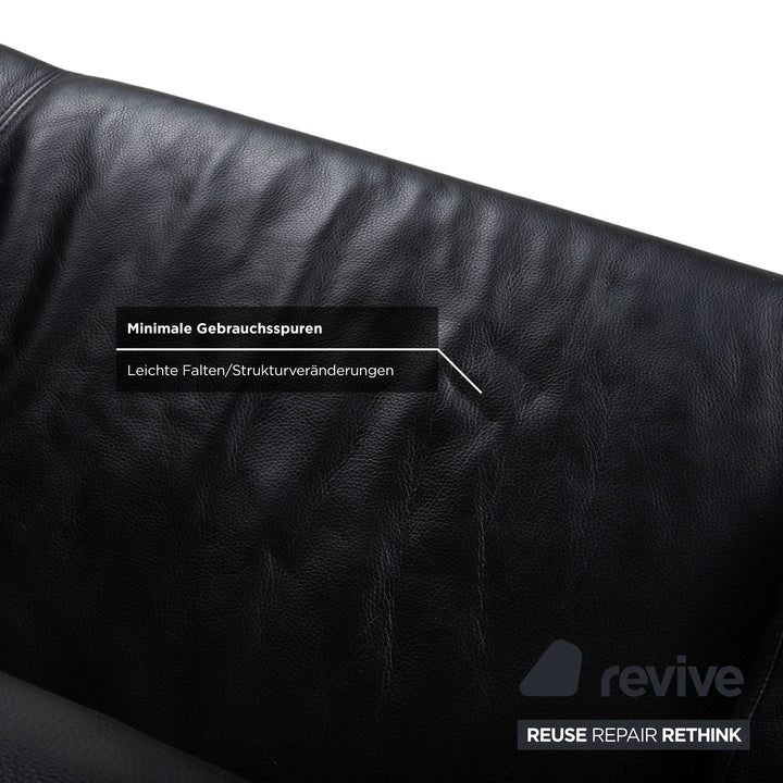 Rolf Benz 355 Leder Zweisitzer Schwarz manuelle Funktion Sofa Couch