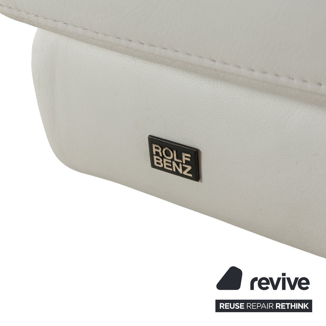 Canapé deux places en cuir blanc crème Rolf Benz 355