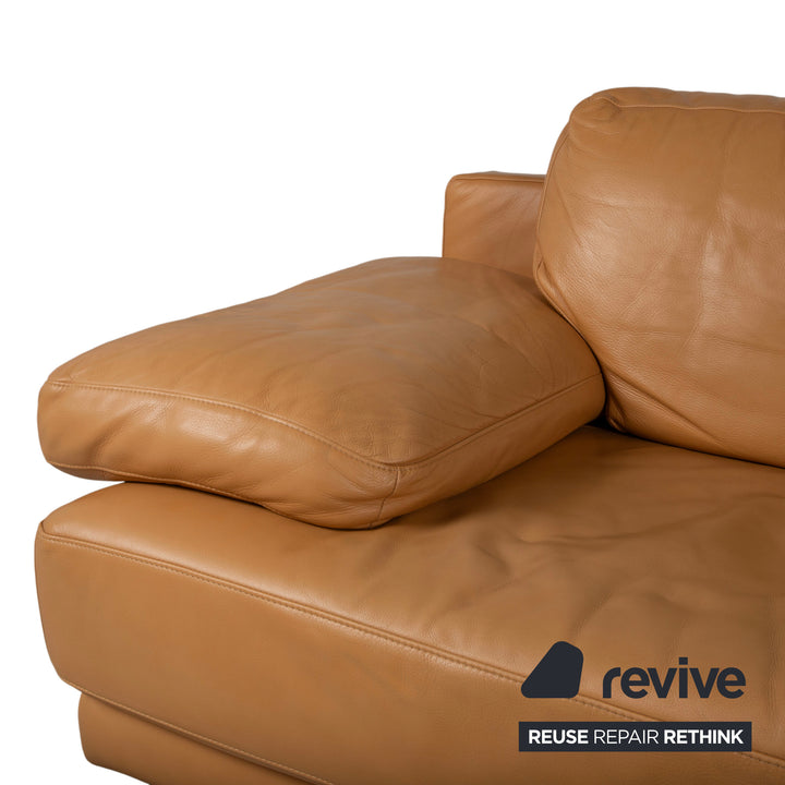 Rolf Benz 355 Zweisitzer Leder Sofa Cognac Couch manuelle Funktion