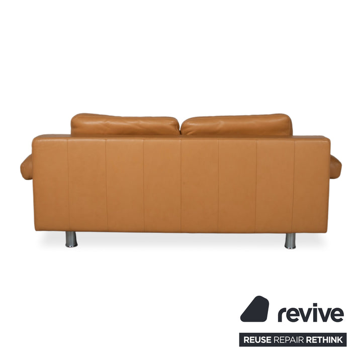 Rolf Benz 355 Zweisitzer Leder Sofa Cognac Couch manuelle Funktion