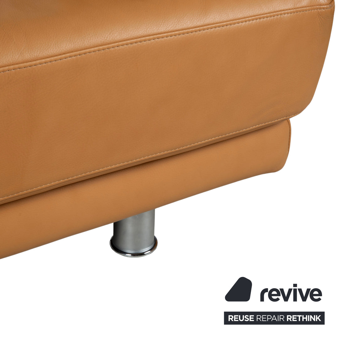 Rolf Benz 355 Zweisitzer Leder Sofa Cognac Couch manuelle Funktion