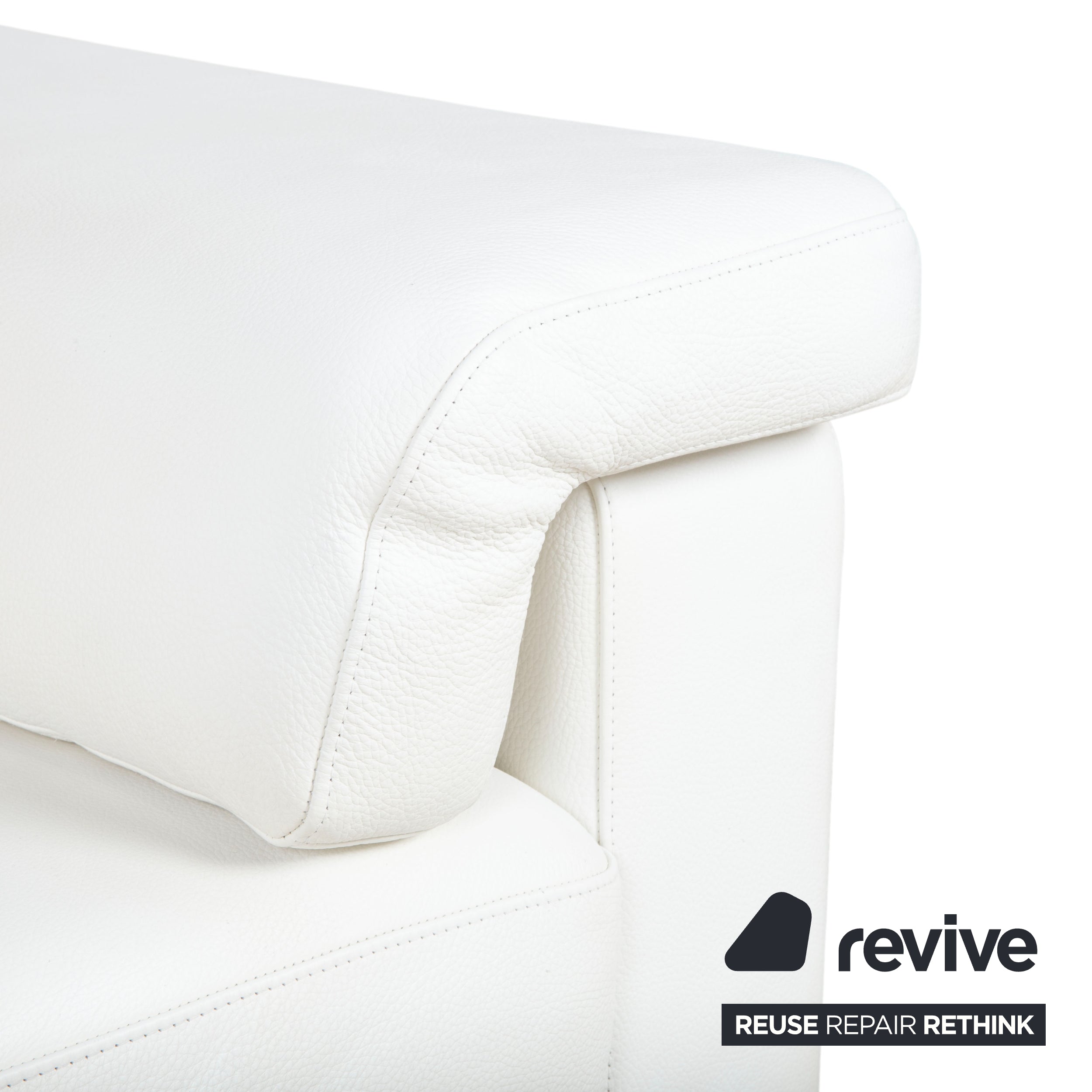 Rolf Benz 4000 Garnitur 2x Zweisitzer Leder Sofa Creme Weiß Couch