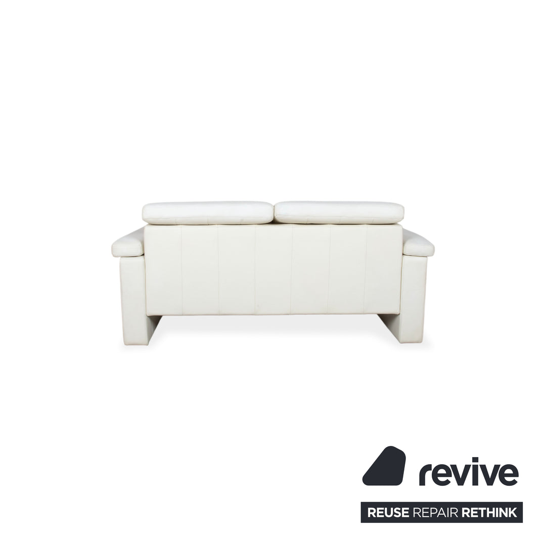 Rolf Benz 4000 Garnitur 2x Zweisitzer Leder Sofa Creme Weiß Couch