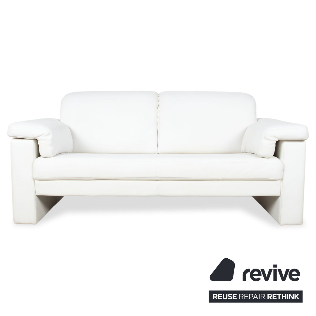 Rolf Benz 4000 Garnitur 2x Zweisitzer Leder Sofa Creme Weiß Couch
