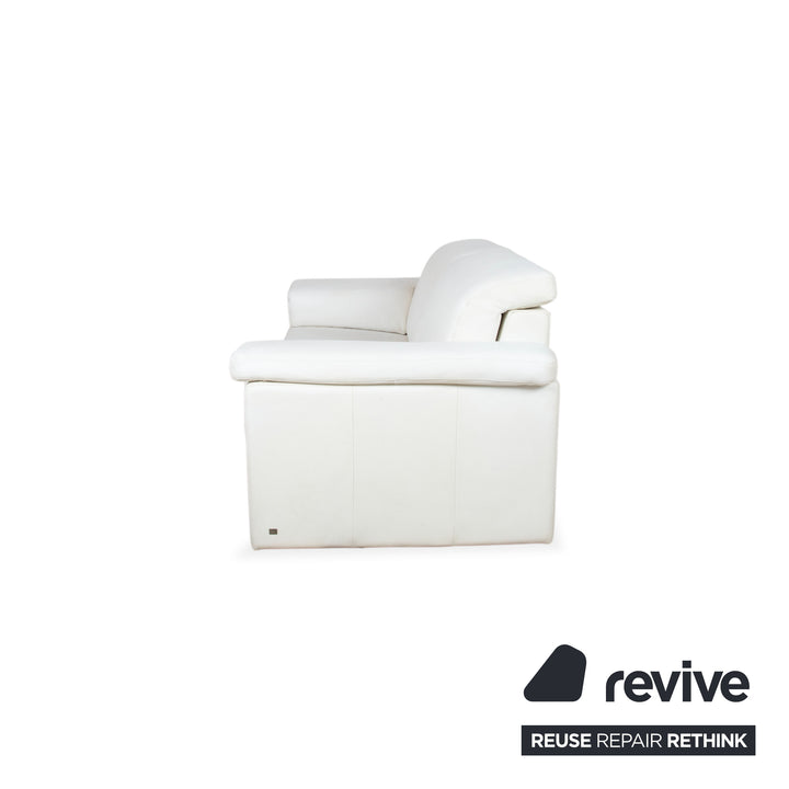 Rolf Benz 4000 Garnitur 2x Zweisitzer Leder Sofa Creme Weiß Couch