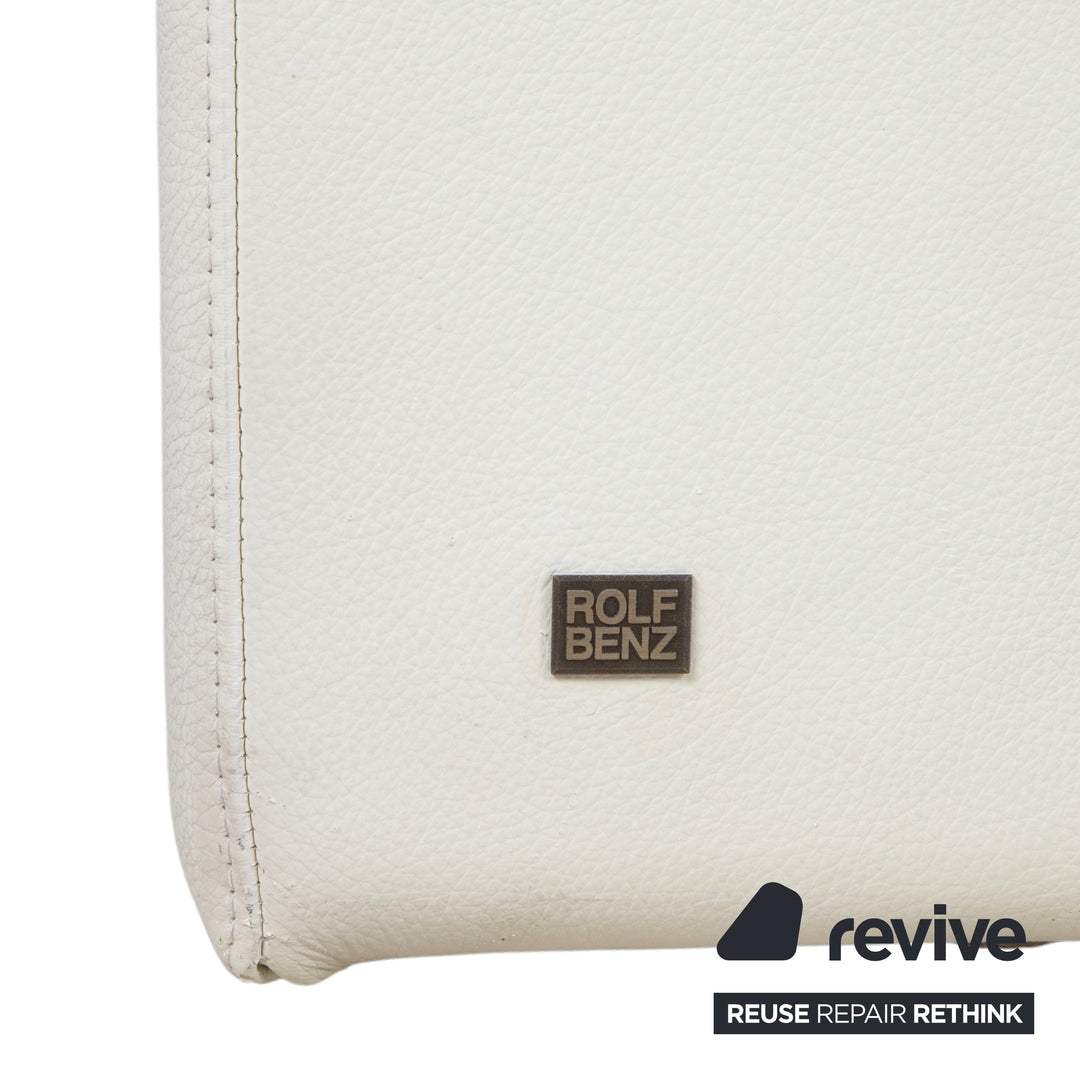 Rolf Benz 4000 Garnitur 2x Zweisitzer Leder Sofa Creme Weiß Couch