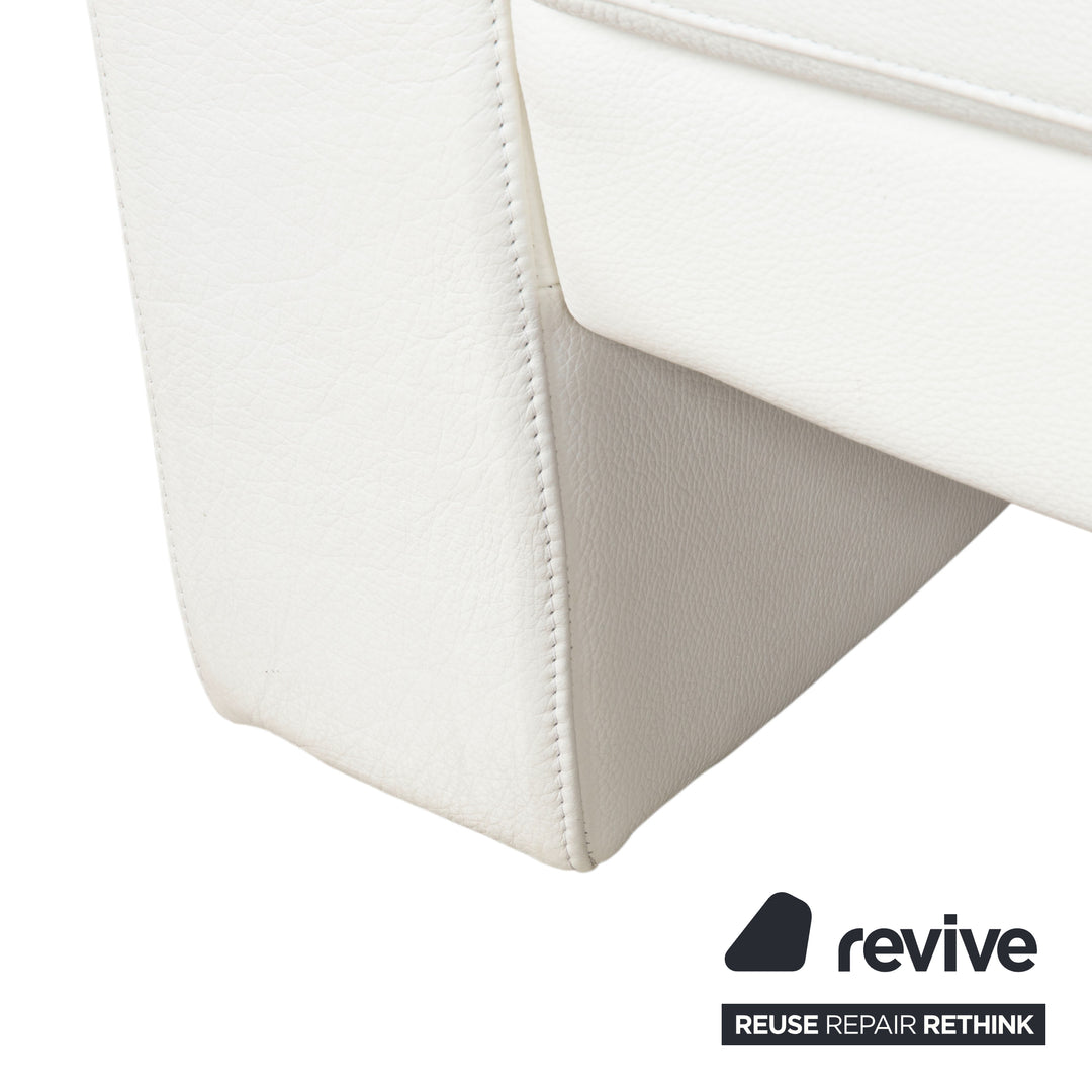 Rolf Benz 4000 Garnitur 2x Zweisitzer Leder Sofa Creme Weiß Couch