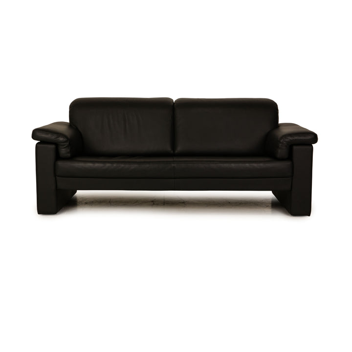 Rolf Benz 4000 Leder Dreisitzer Schwarz Sofa Couch