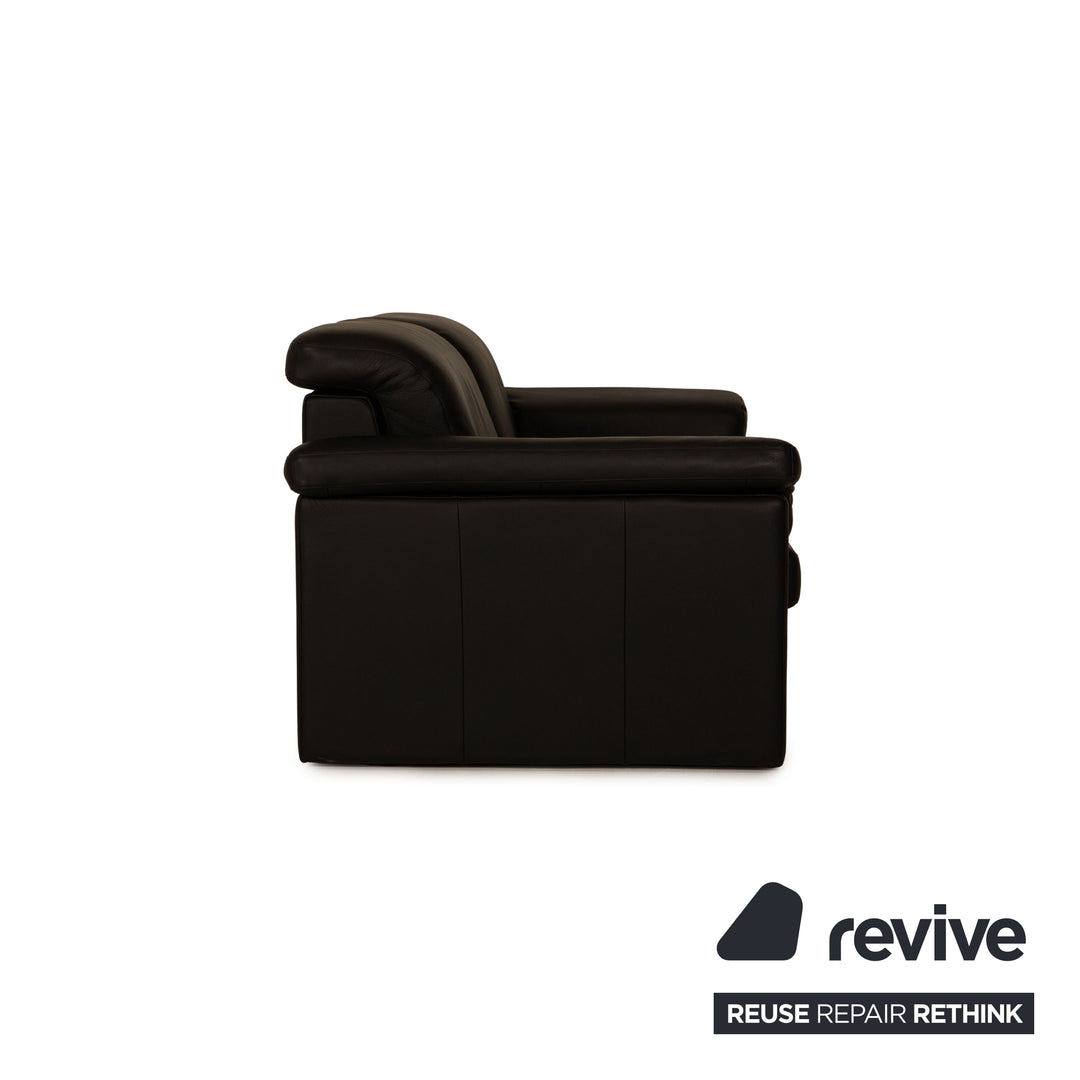 Rolf Benz 4000 Leder Dreisitzer Schwarz Sofa Couch