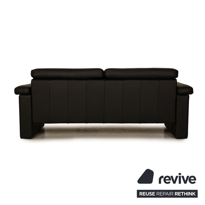 Rolf Benz 4000 Leder Dreisitzer Schwarz Sofa Couch