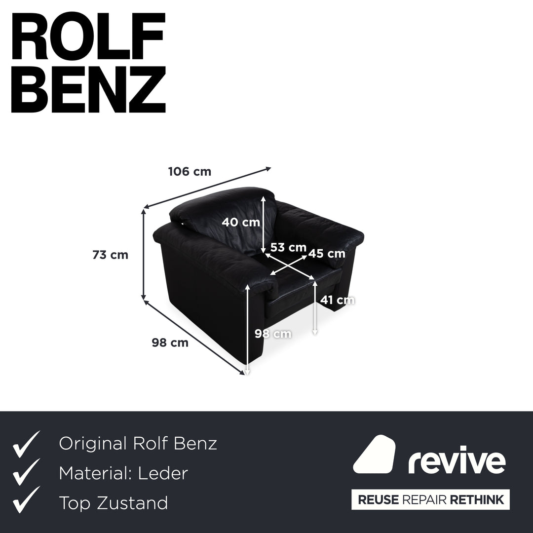 Rolf Benz 4000 Leder Sessel Schwarz
