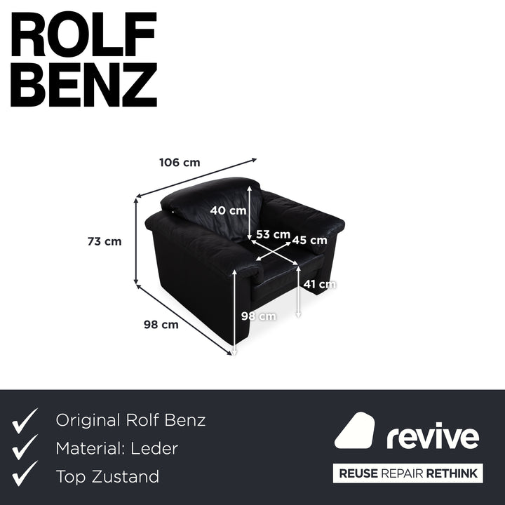 Rolf Benz 4000 Leder Sessel Schwarz