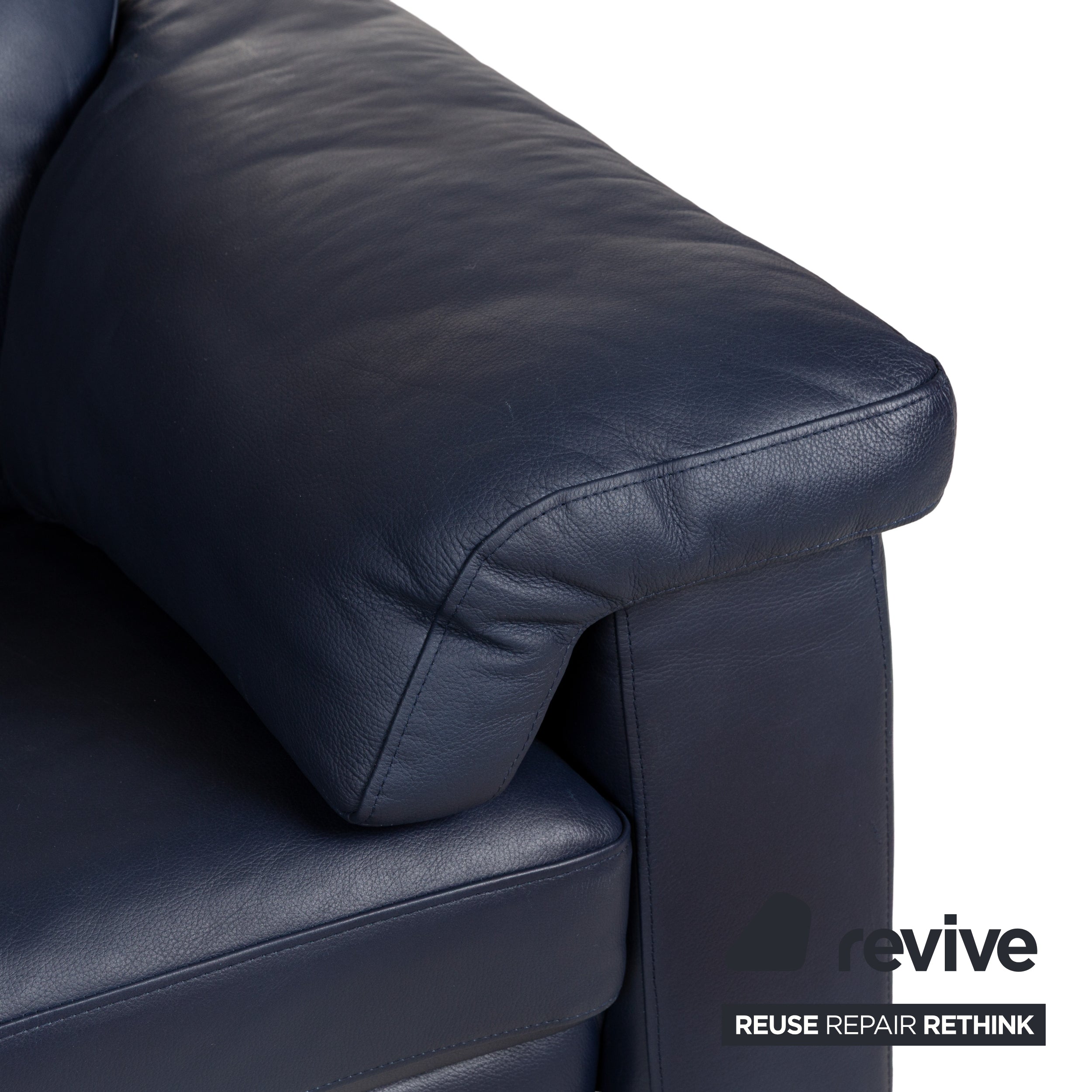 Rolf Benz 4000 Leder Zweisitzer Blau Dunkelblau Sofa Couch manuelle Funktion