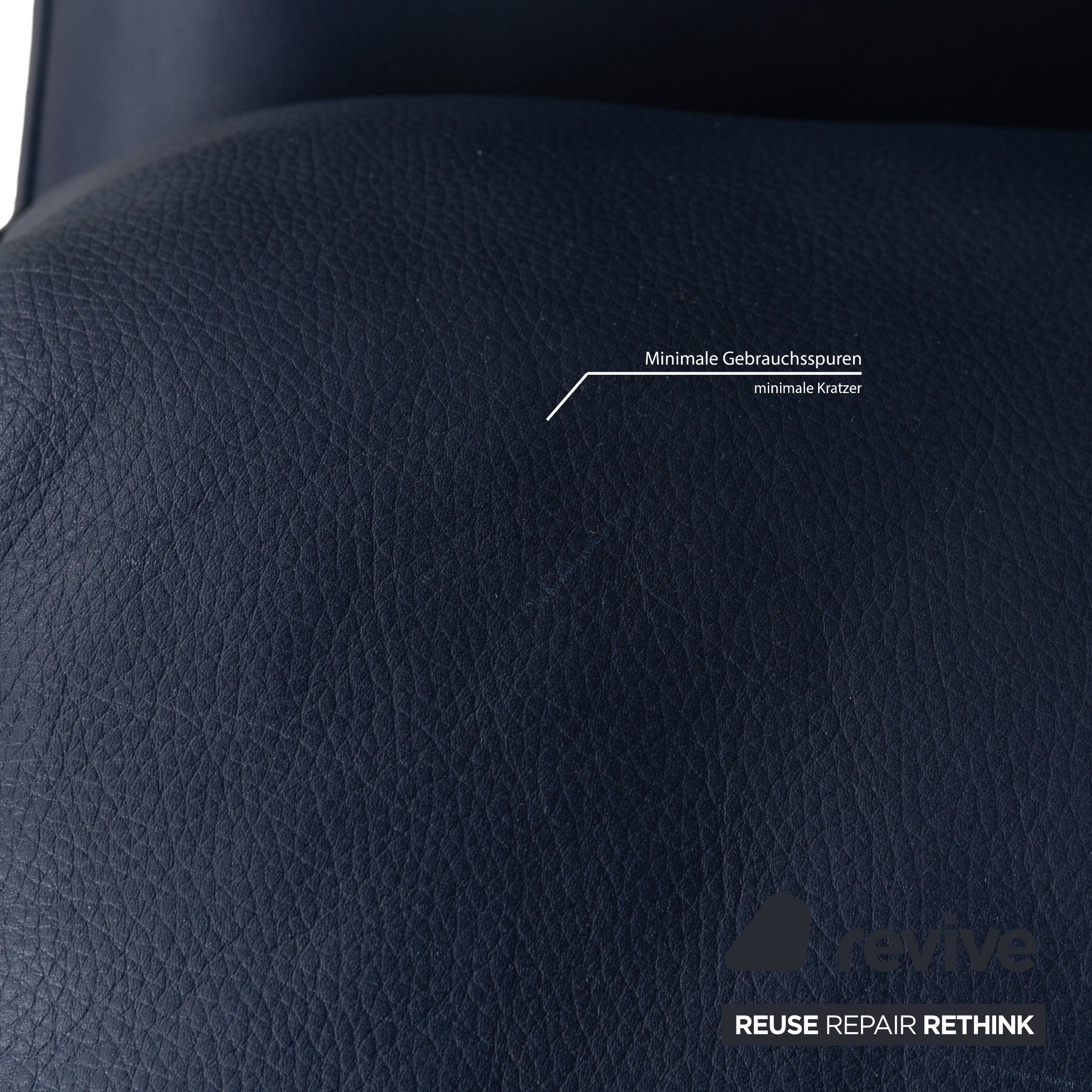 Rolf Benz 4000 Leder Zweisitzer Blau Dunkelblau Sofa Couch manuelle Funktion