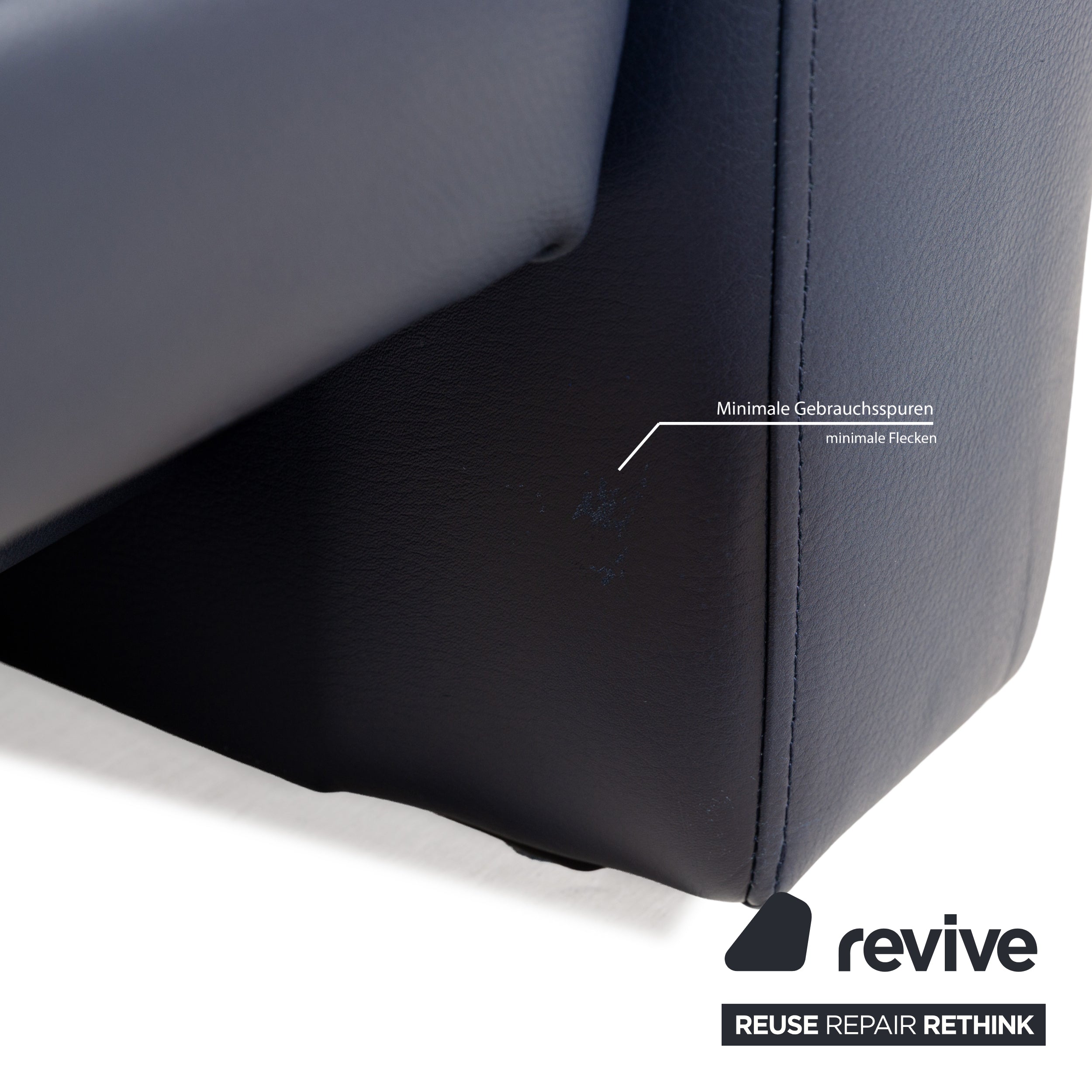 Rolf Benz 4000 Leder Zweisitzer Blau Dunkelblau Sofa Couch manuelle Funktion