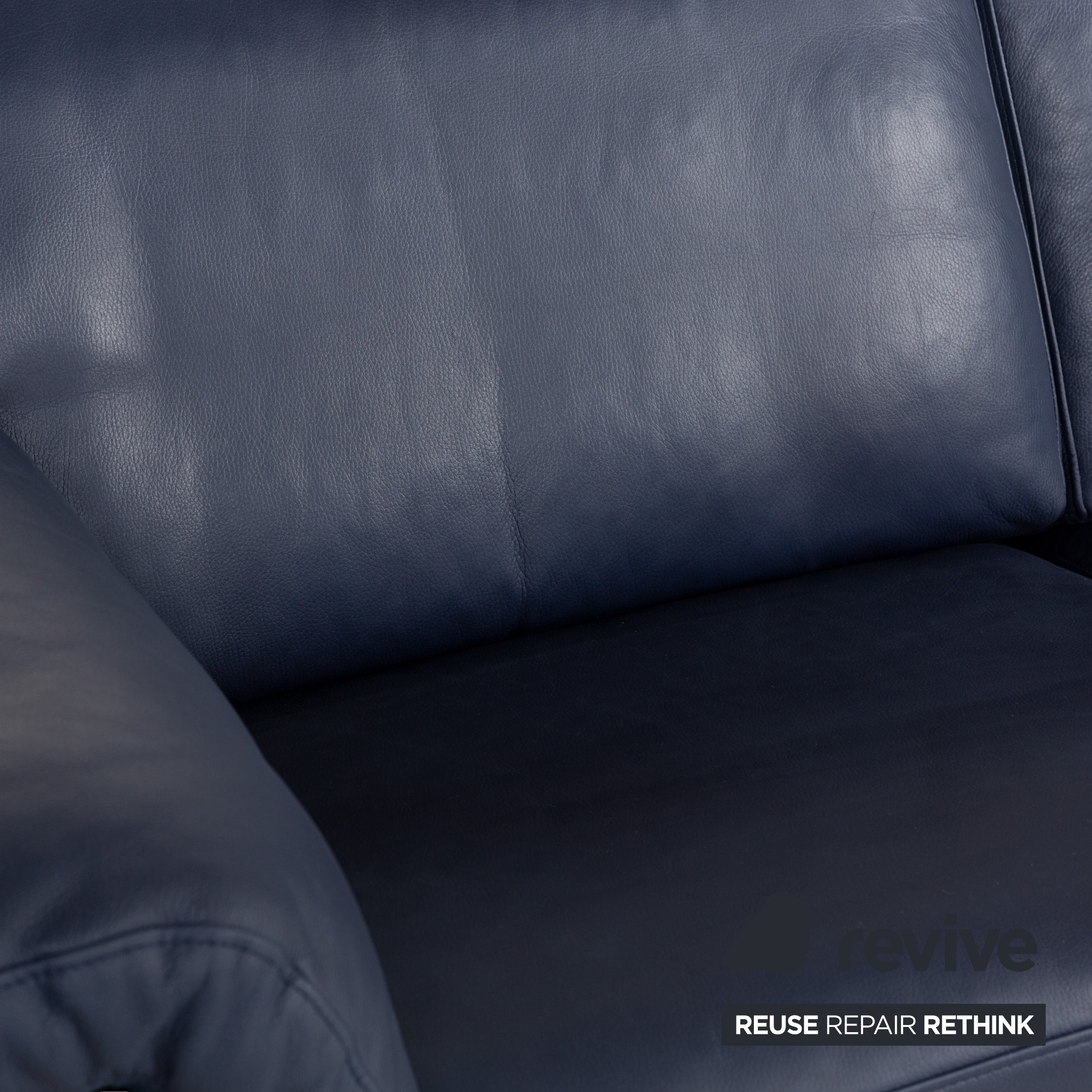 Rolf Benz 4000 Leder Zweisitzer Blau Dunkelblau Sofa Couch manuelle Funktion