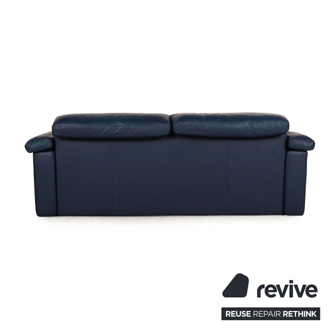 Rolf Benz 4000 Leather Two Seater Blue Sofa Couch