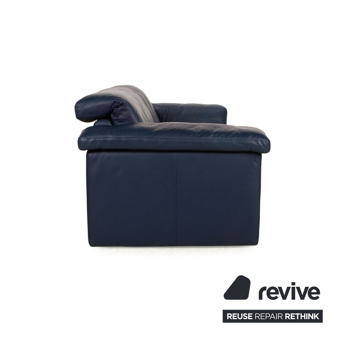 Rolf Benz 4000 Leder Zweisitzer Blau Sofa Couch