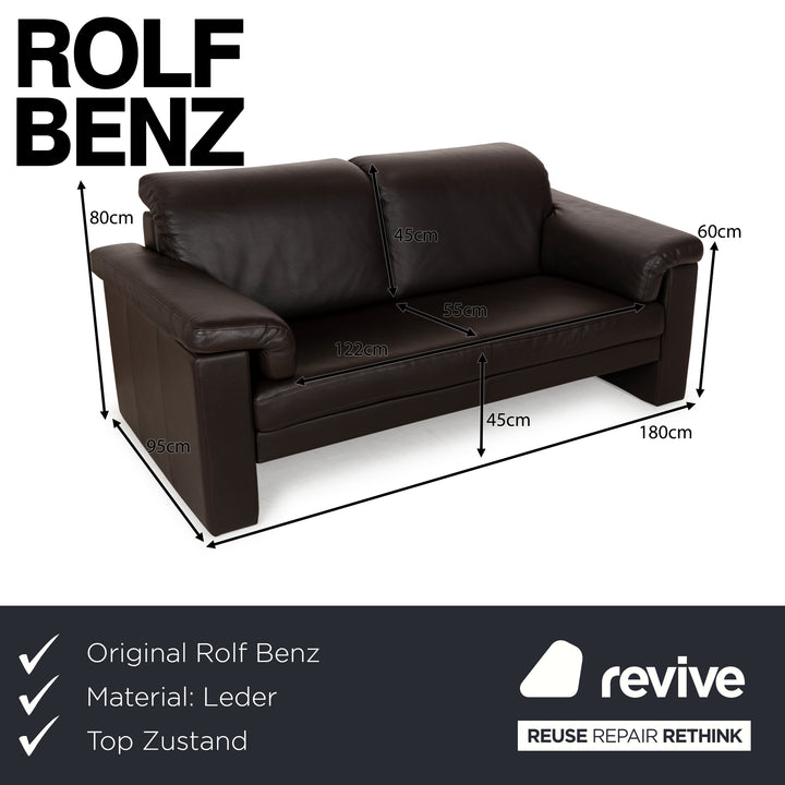 Rolf Benz 4000 Leather Two-Seater Brown Sofa Couch