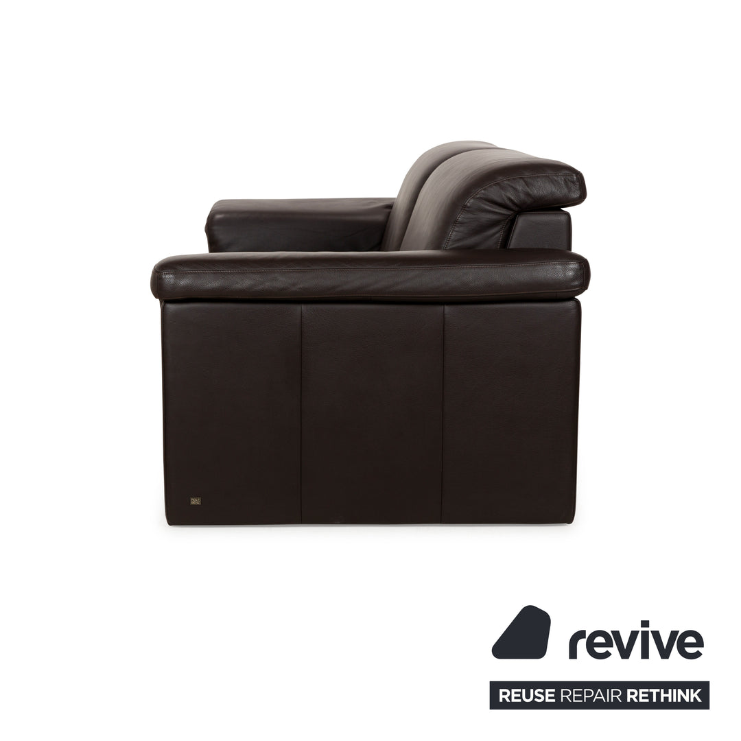 Rolf Benz 4000 Leather Two-Seater Brown Sofa Couch