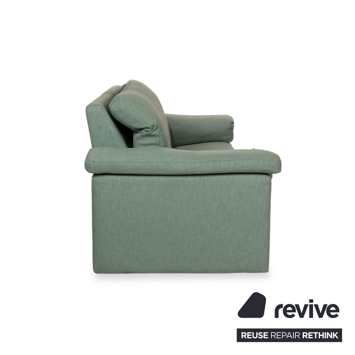 Rolf Benz 4000 Fabric Two-Seater Green Blue Manual Function Sofa Couch