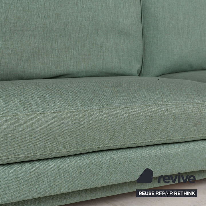 Rolf Benz 4000 Leather Two Seater Green Blue Manual Function Sofa Couch