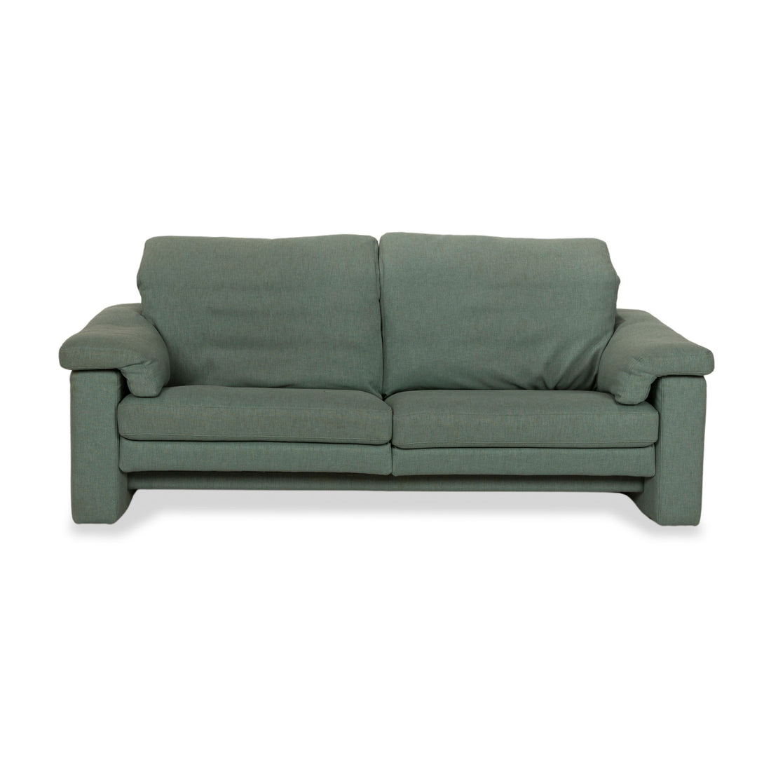 Rolf Benz 4000 Leather Two Seater Green Blue Manual Function Sofa Couch