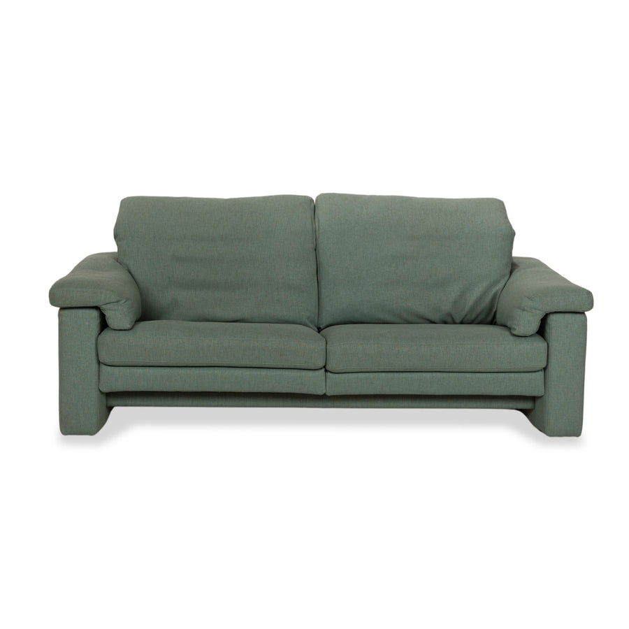 Rolf Benz 4000 Fabric Two-Seater Green Blue Manual Function Sofa Couch