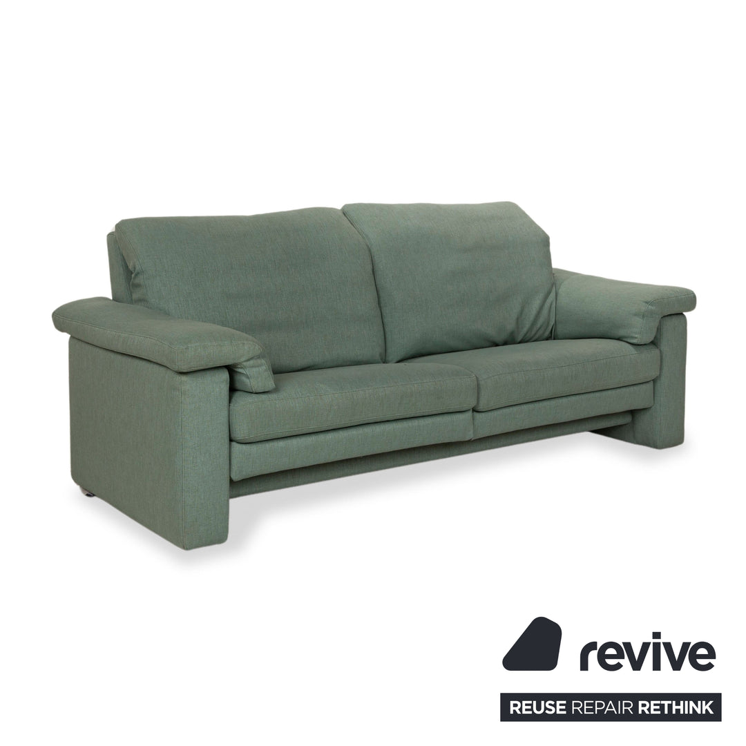 Rolf Benz 4000 Leather Two Seater Green Blue Manual Function Sofa Couch