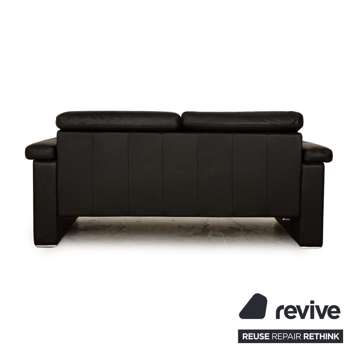 Canapé deux places en cuir noir Rolf Benz 4000