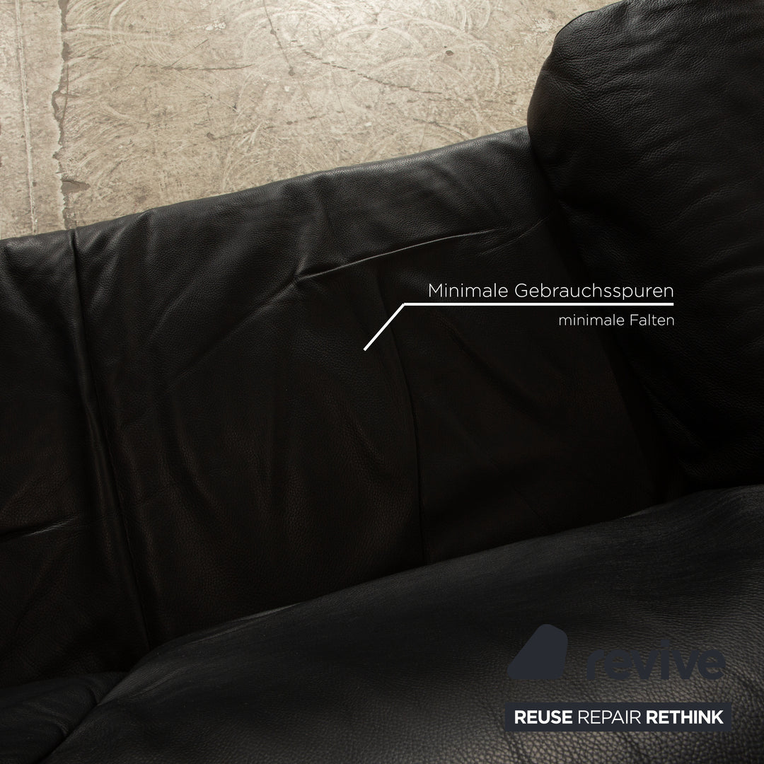 Rolf Benz 4000 Leder Zweisitzer Schwarz Sofa Couch