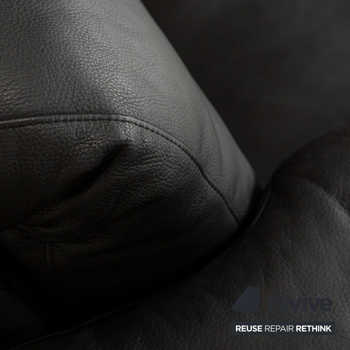 Rolf Benz 4000 Leder Zweisitzer Schwarz Sofa Couch