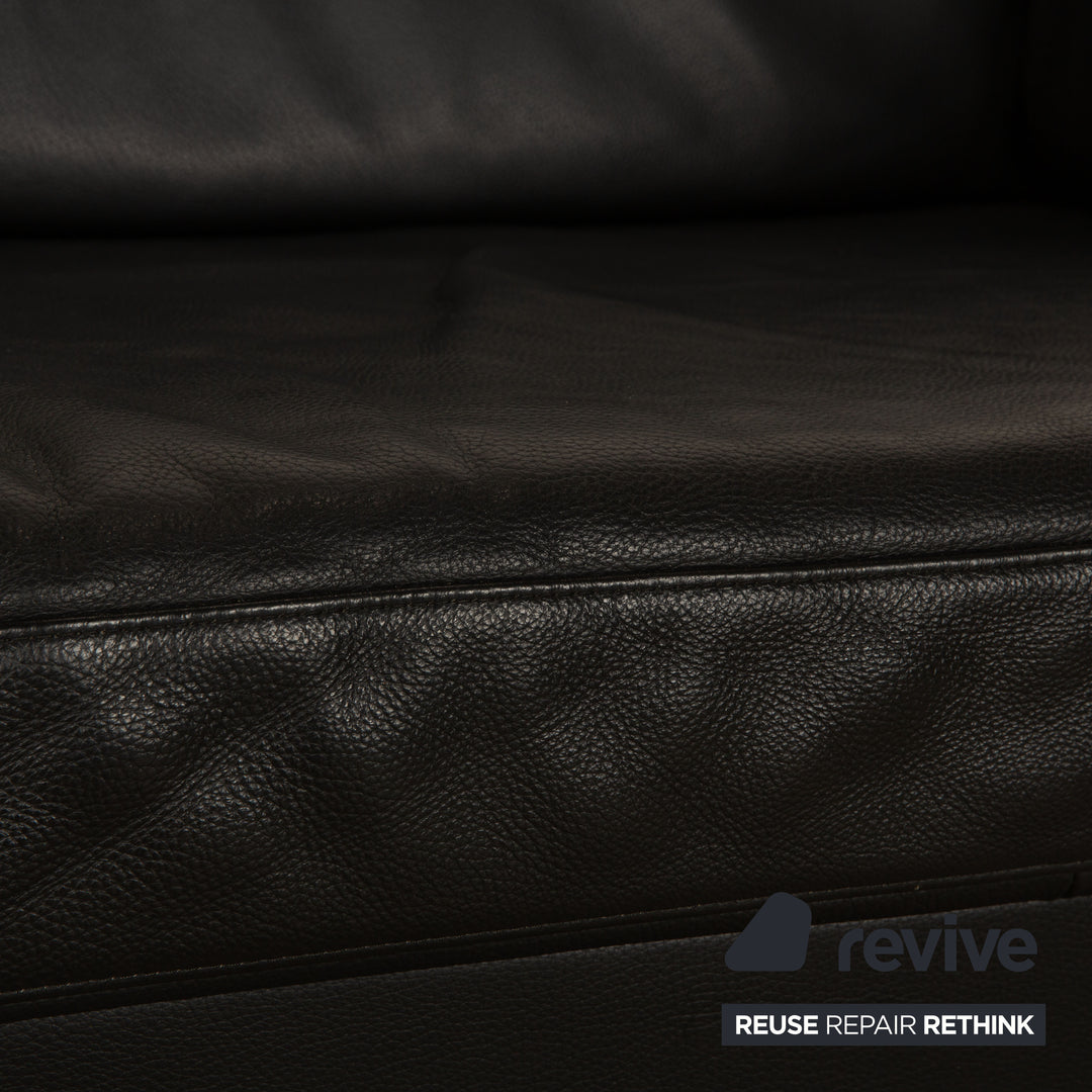 Rolf Benz 4000 Leder Zweisitzer Schwarz Sofa Couch