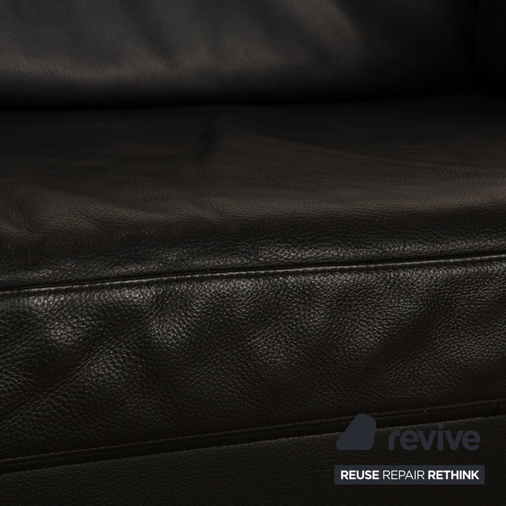 Rolf Benz 4000 Leder Zweisitzer Schwarz Sofa Couch
