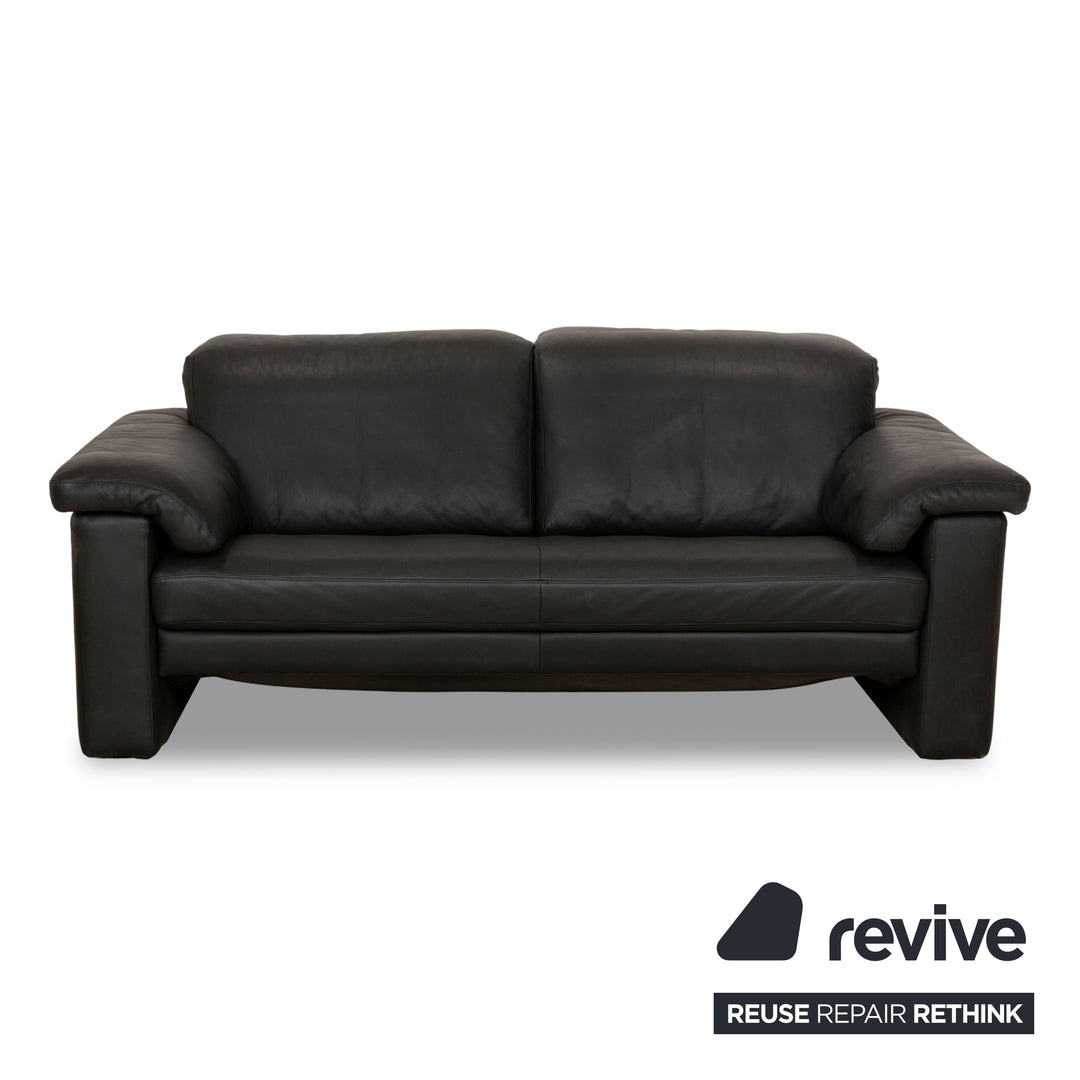 Rolf Benz 4000 Leder Zweisitzer Schwarz Sofa Couch