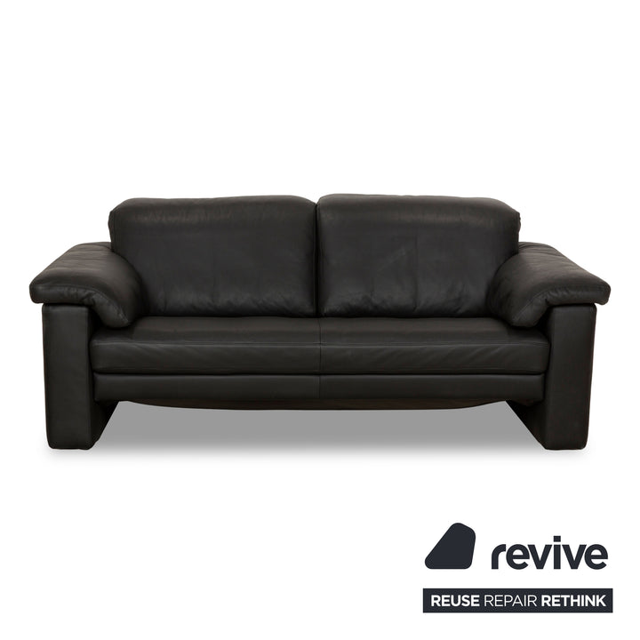 Rolf Benz 4000 Leder Zweisitzer Schwarz Sofa Couch