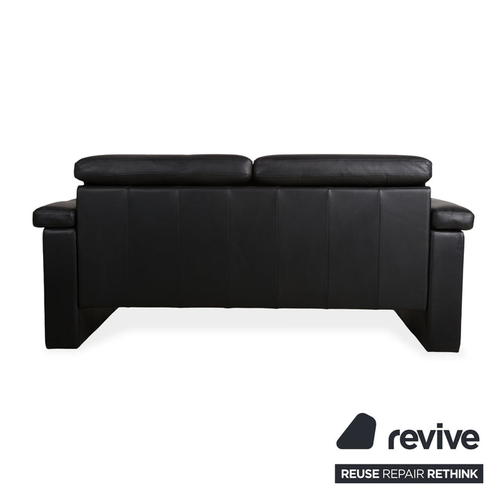 Rolf Benz 4000 Leder Zweisitzer Sofa Schwarz Couch
