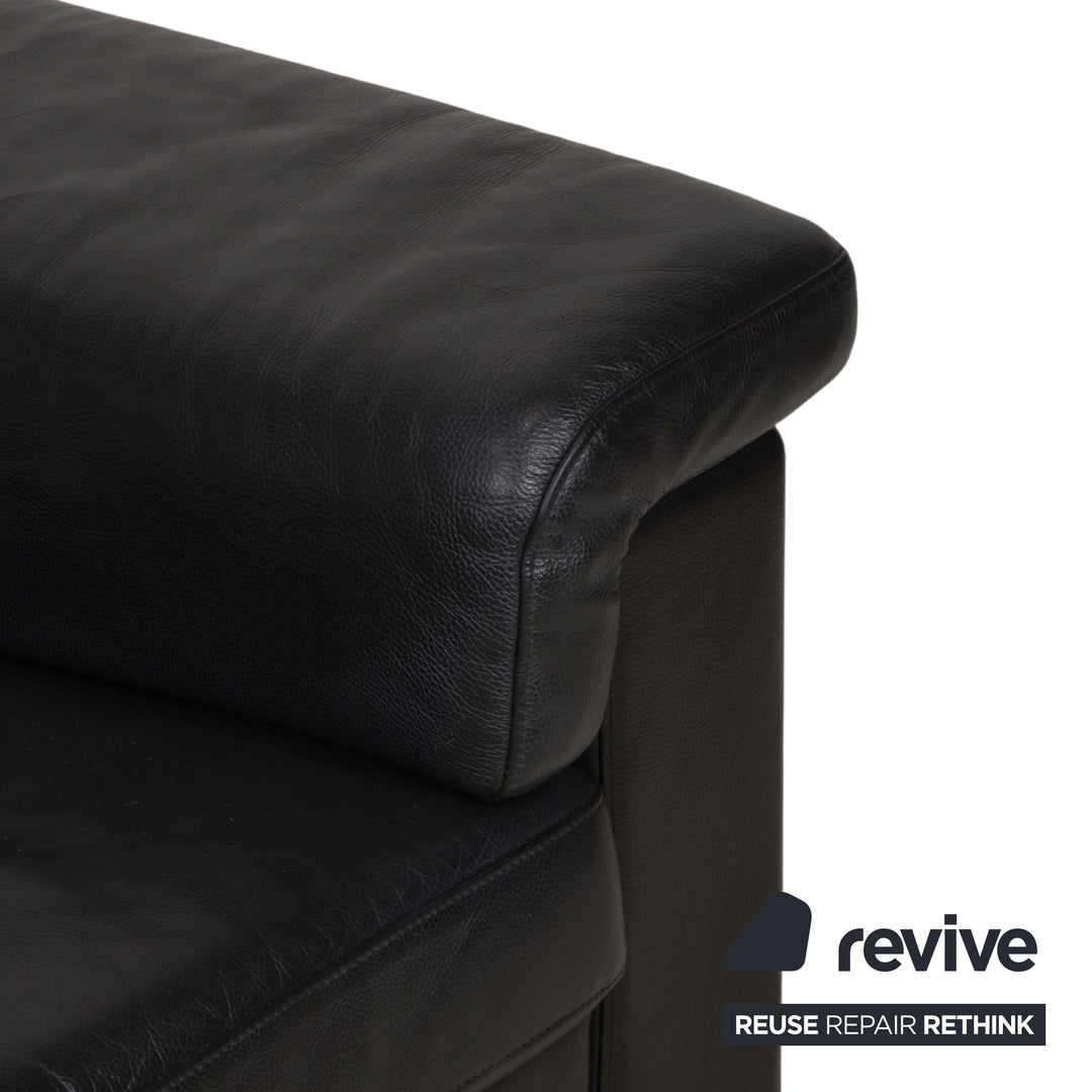 Rolf Benz 4000 Leder Zweisitzer Sofa Schwarz Couch
