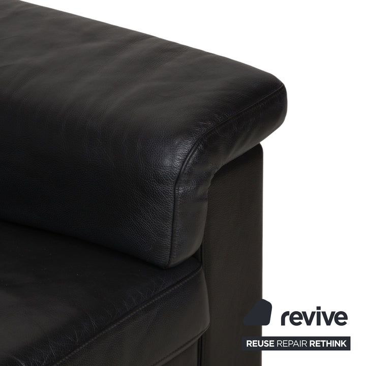 Rolf Benz 4000 Leder Zweisitzer Sofa Schwarz Couch