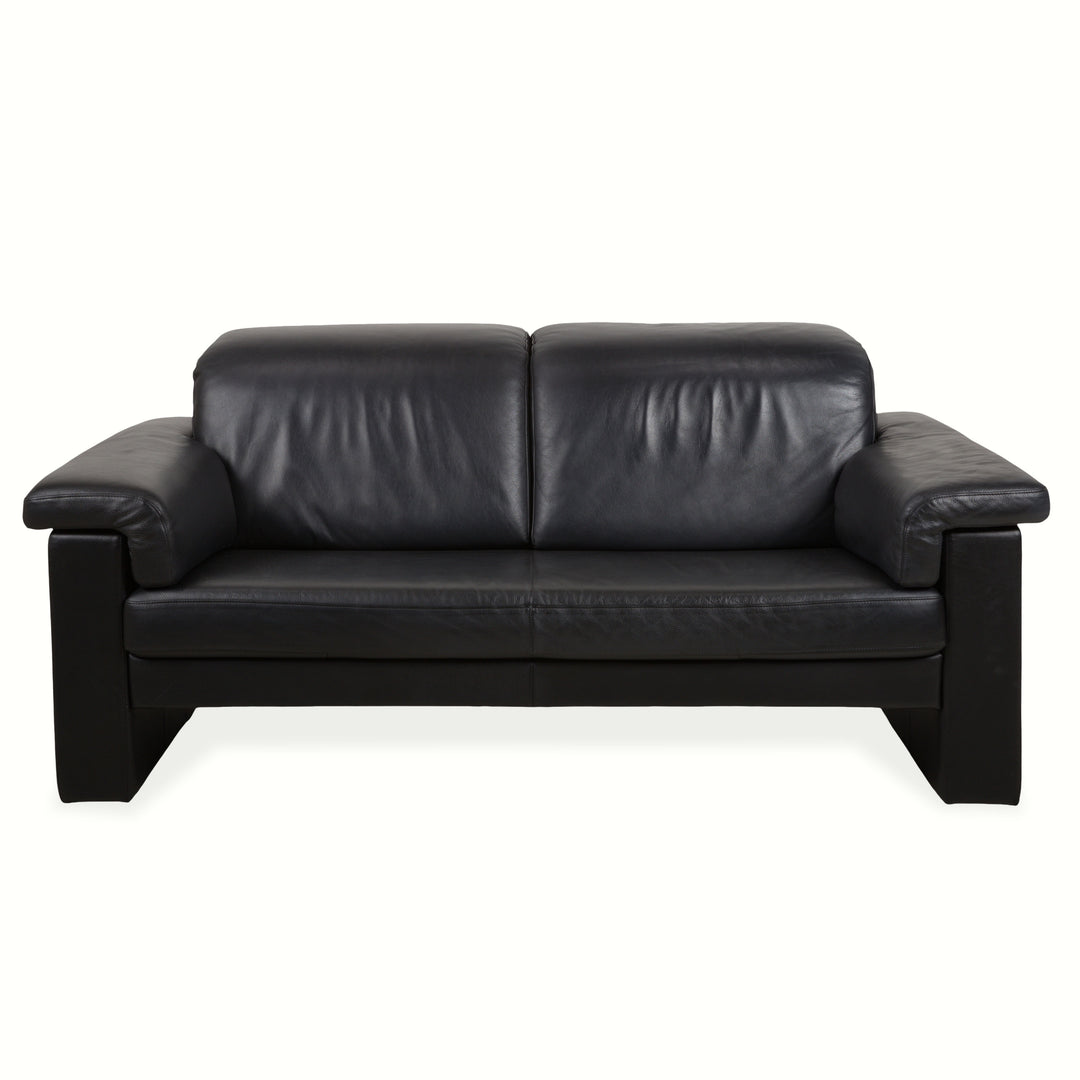 Rolf Benz 4000 Leder Zweisitzer Sofa Schwarz Couch