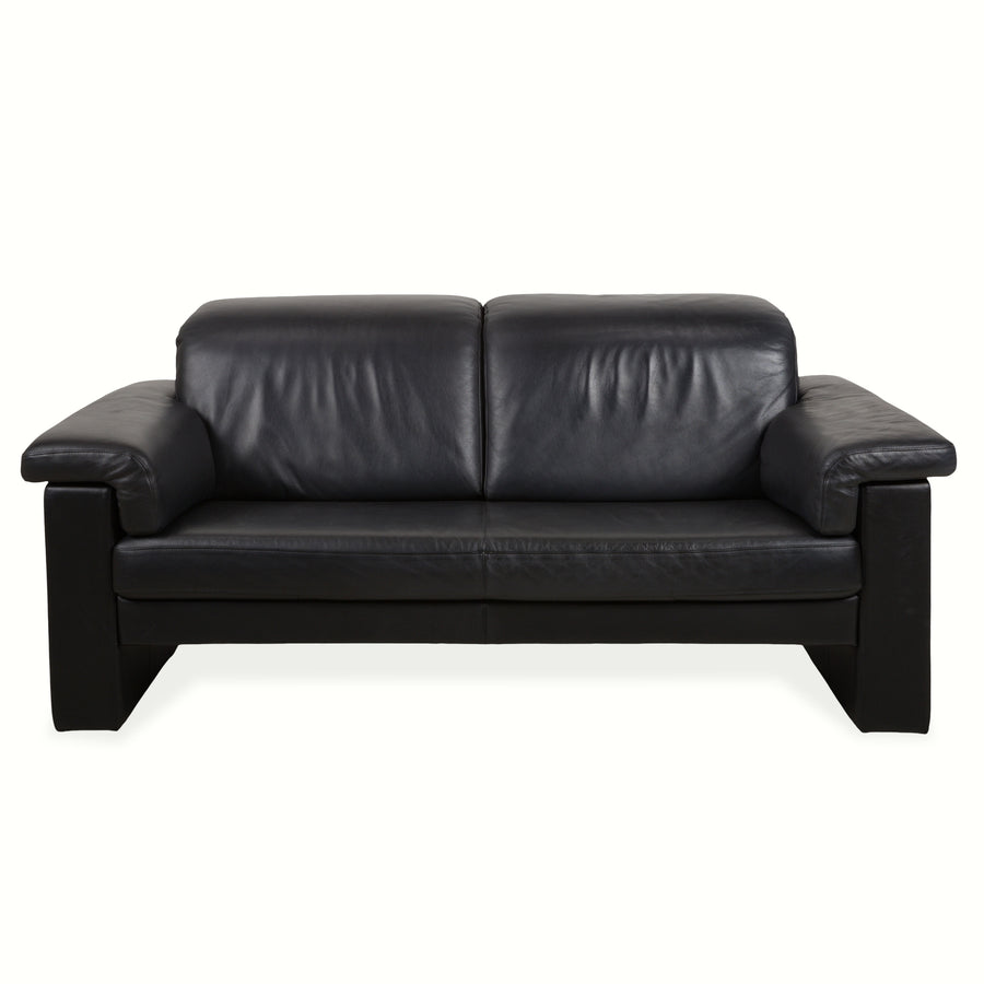 Rolf Benz 4000 Leder Zweisitzer Sofa Schwarz Couch