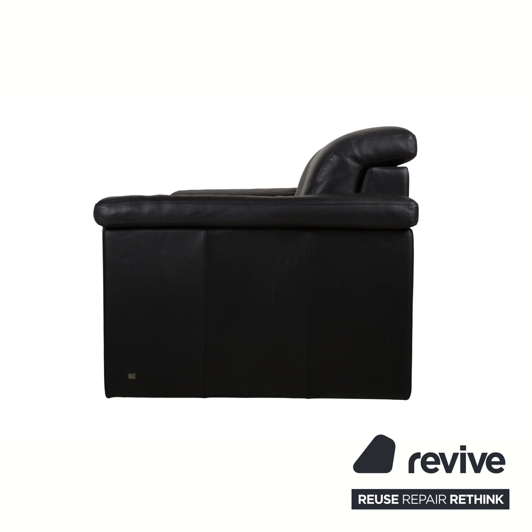 Rolf Benz 4000 Leder Zweisitzer Sofa Schwarz Couch
