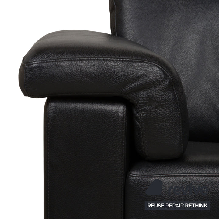 Rolf Benz 4000 Leder Zweisitzer Sofa Schwarz Couch