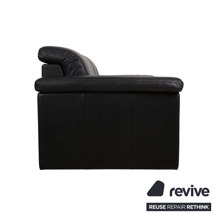 Rolf Benz 4000 Leder Zweisitzer Sofa Schwarz Couch