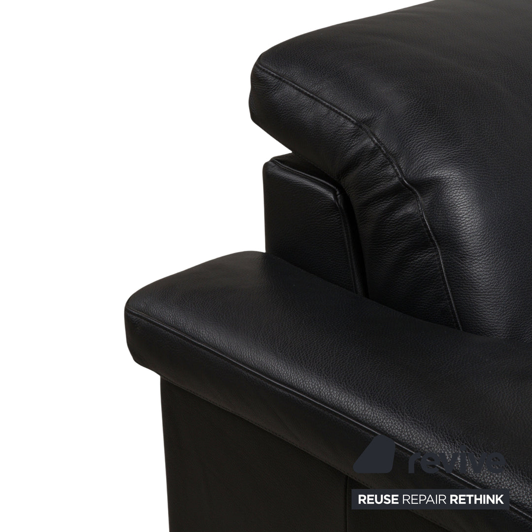 Rolf Benz 4000 Leder Zweisitzer Sofa Schwarz Couch