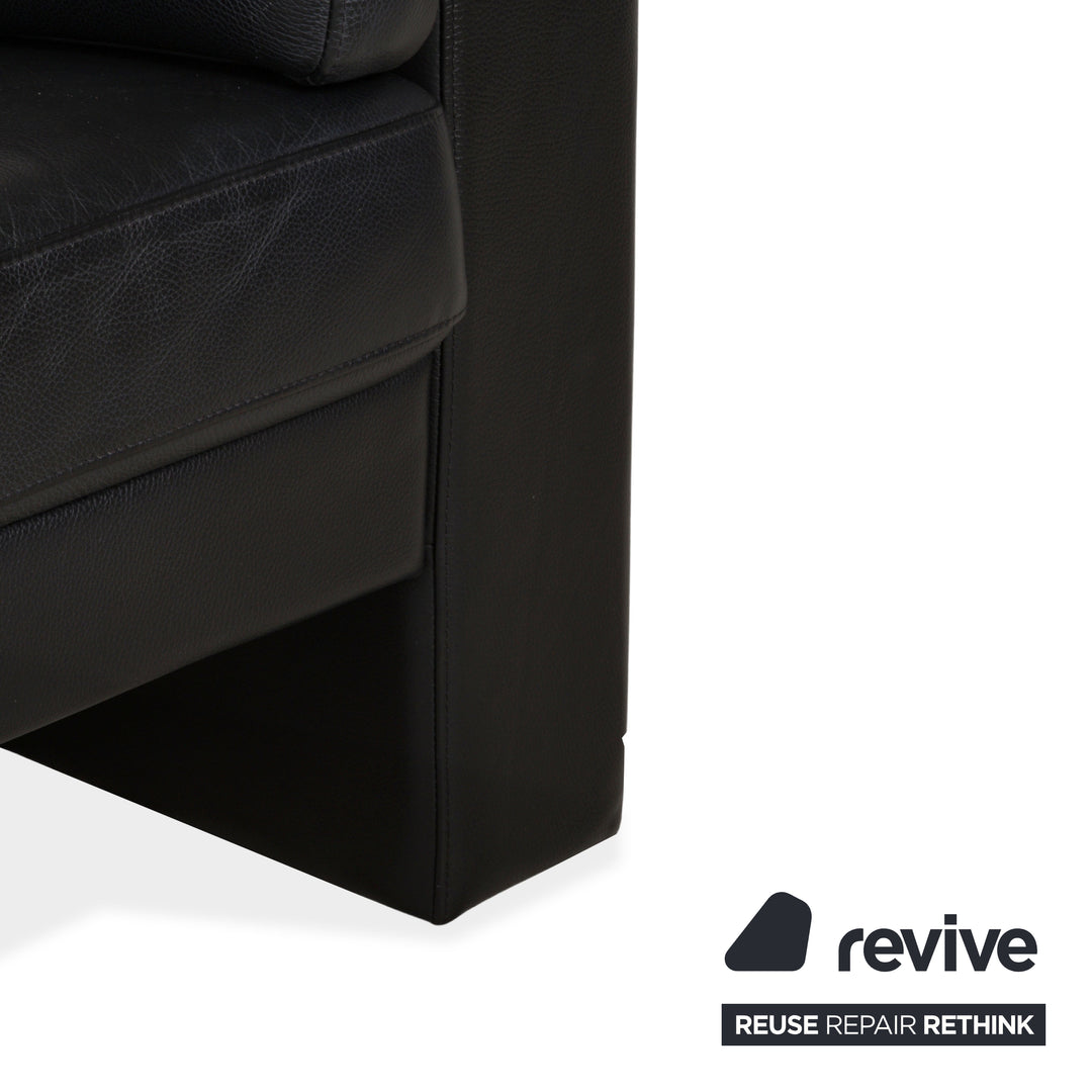 Rolf Benz 4000 Leder Zweisitzer Sofa Schwarz Couch
