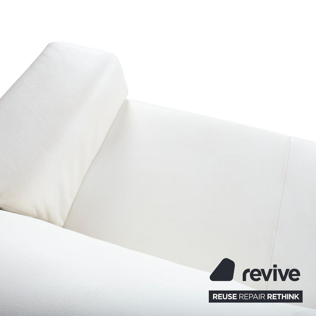 Rolf Benz 4000 canapé deux places en cuir crème blanc