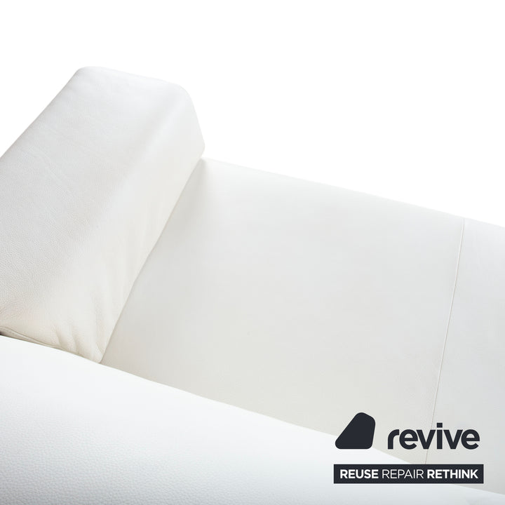 Rolf Benz 4000 canapé deux places en cuir crème blanc