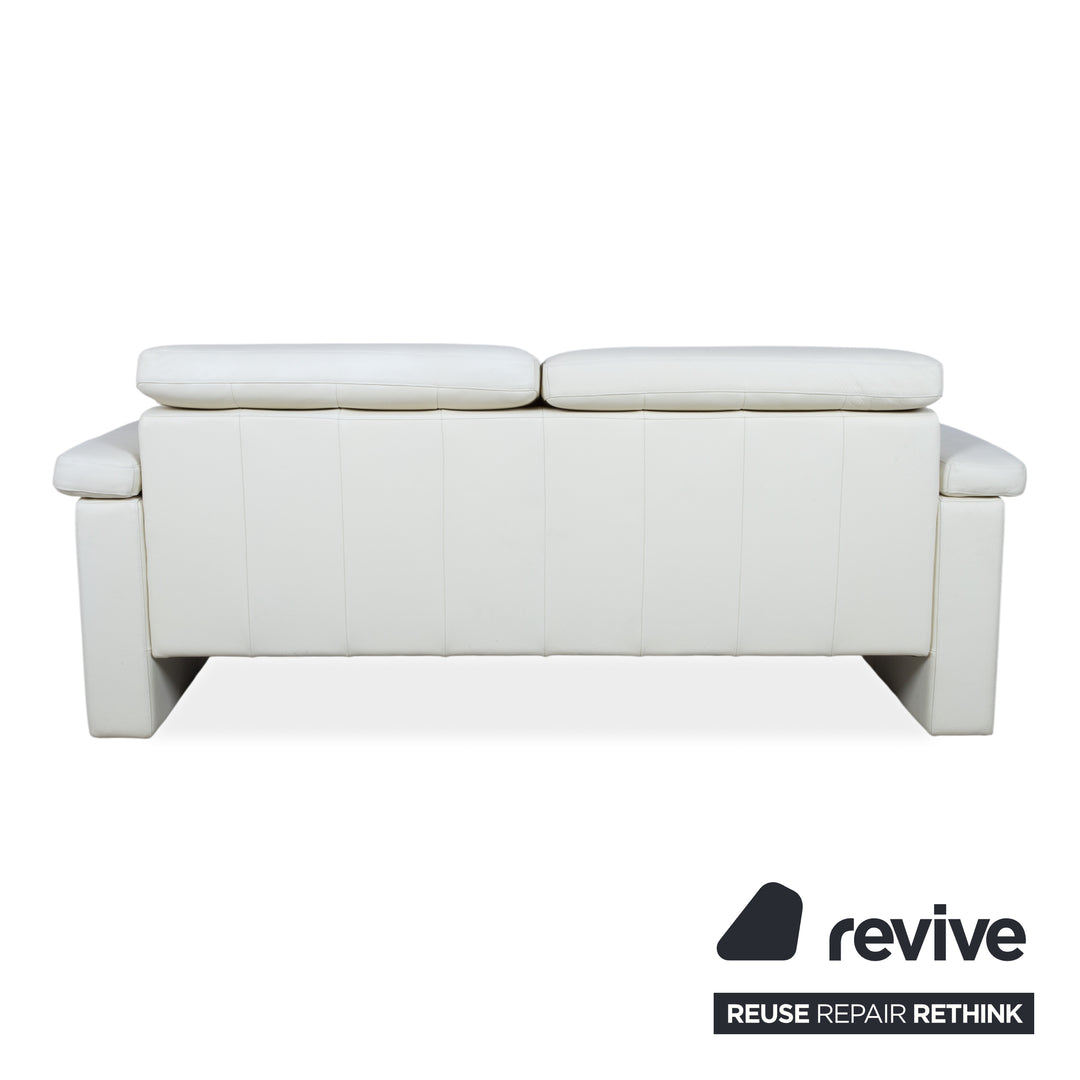 Rolf Benz 4000 Zweisitzer Leder Sofa Creme Weiß Couch