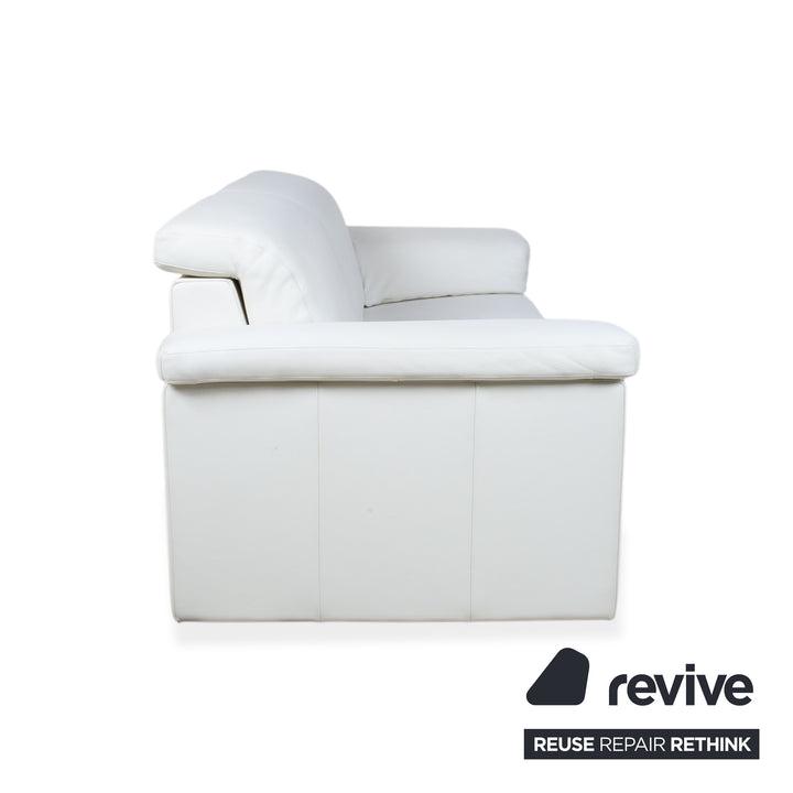 Rolf Benz 4000 Zweisitzer Leder Sofa Creme Weiß Couch